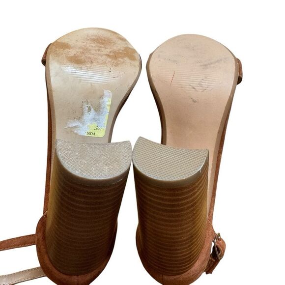 Steve Madden Chestnut Brown Carrson Dress Sandal Block Heel - Picture 12 of 12